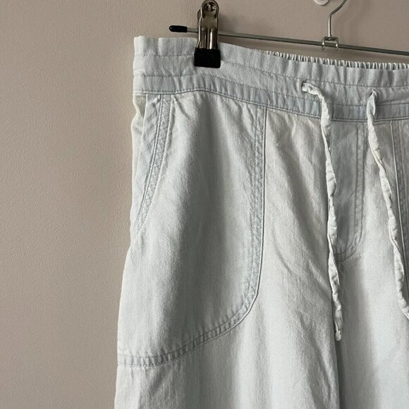 PrAna Podium Wide Leg Drawcord Mid Rise Casual Pull On Pants Light Blue Small - Picture 6 of 9